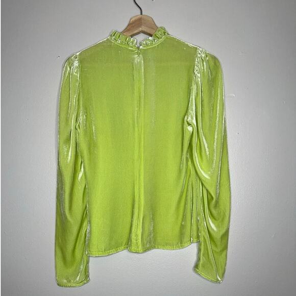 Ulla Johnson NWT $450 Marlene Velvet Long Sleeve Blouse Pistachio Green Size 2 - Picture 7 of 8